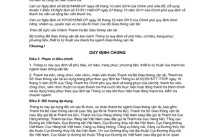 Thông tư 52/2015/TT-BGTVT phù hiệu cờ hiệu trang phục phương tiện kỹ thuật thanh tra giao thông