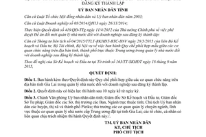 Quyết định 27/2015/QĐ-UBND quản lý nhà nước đối với doanh nghiệp sau đăng ký thành lập Gia Lai
