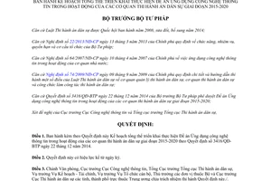 Quyết định 1700/QĐ-BTP Ứng dụng công nghệ thông tin trong hoạt động cơ quan thi hành án dân sự