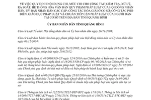 Quyết định 30/2015/QĐ-UBND chi rà soát hệ thống hóa văn bản quy phạm pháp luật hoà giải Quảng Bình