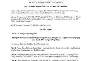 Quyết định 1590/QĐ-BTTTT chỉ định phòng thử nghiệm