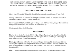 Quyết định 60/2015/QĐ-UBND Quy chế phối hợp trong hoạt động thi hành án dân sự Lâm Đồng
