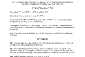 Quyết định 32/2015/QĐ-UBND quản lý vận hành khai thác hệ thống một cửa điện tử liên thông Đắk Lắk
