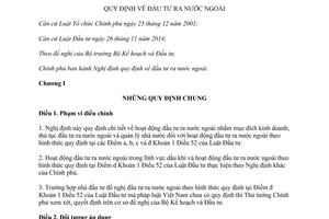 Nghị định 83/2015/NĐ-CP đầu tư ra nước ngoài