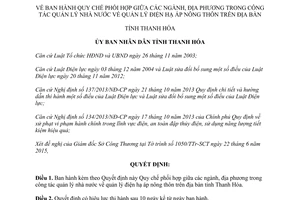 Quyết định 3793/2015/QĐ-UBND quản lý nhà nước về quản lý điện hạ áp nông thôn Thanh Hóa