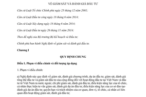 Nghị định 84/2015/NĐ-CP giám sát đánh giá đầu tư