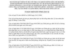 Quyết định 42/2015/QĐ-UBND hỗ trợ khoản đóng góp chế độ miễn giảm chi phí người nghiện ma túy Lào Cai