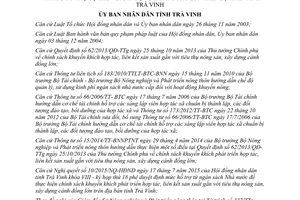 Quyết định 22/2015/QĐ-UBND tiêu chí quy mô diện tích tối thiểu cánh đồng lớn Trà Vinh