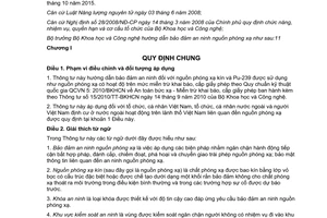 Thông tư 20/VBHN-BKHC hướng dẫn bảo đảm an ninh nguồn phóng xạ 2015