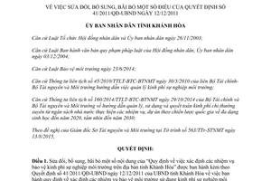 Quyết định 18/2015/QĐ-UBND sửa đổi bổ sung bãi bỏ quyết định 41/2011/QĐ-UBND Khánh Hòa