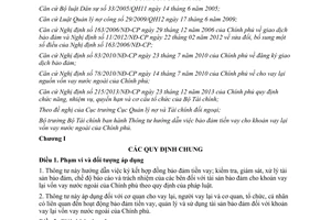 Thông tư 139/2015/TT-BTC bảo đảm tiền vay cho khoản vay lại vốn vay nước ngoài của Chính phủ