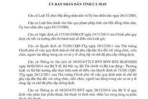 Quyết định 25/2015/QĐ-UBND chi phí phụ cấp đặc thù vào giá dịch vụ y tế Cà Mau
