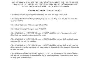 Quyết định 19/2015/QĐ-UBND mức chi trả chế độ nhuận bút thù lao trang thông tin điện tử Khánh Hòa