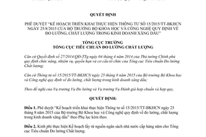 Quyết định 1359/QĐ-TĐC đo lường chất lượng trong kinh doanh xăng dầu 2015