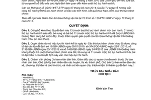 Quyết định 3185/QĐ-UBND thủ tục hành chính thuộc thẩm quyền sở giao thông vận tải Quảng Nam 2015