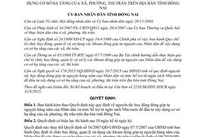 Quyết định 26/2015/QĐ-UBND đóng góp tự nguyện hỗ trợ từ ngân sách xây dựng hạ tầng Đồng Nai