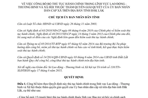Quyết định 2388/QĐ-UBND thủ tục hành chính lao động thương binh xã hội Đắk Lắk 2015