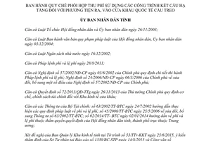 Quyết định 44/2015/QĐ-UBND thu phí sử dụng công trình phương tiện ra vào cửa khẩu Cầu Treo Hà Tĩnh