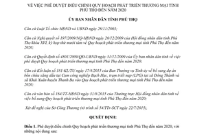 Quyết định 2141/QĐ-UBND quy hoạch phát triển thương mại Phú Thọ đến năm 2020
