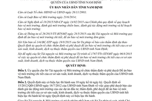 Quyết định 30/2015/QĐ-UBND Đề án bảo vệ môi trường cơ sở sản xuất kinh doanh dịch vụ Nam Định