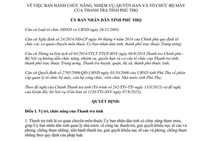Quyết định 2149/2015/QĐ-UBND chức năng nhiệm vụ quyền hạn tổ chức bộ máy thanh tra Phú Thọ