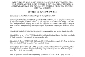 Quyết định 1956/QĐ-UBND bổ sung 2924/QĐ-UBND phát triển mạng lưới xăng dầu Bình Phước 2015