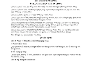 Quyết định 26/2015/QĐ-UBND mức chi đảm bảo cho công tác hòa giải ở cơ sở An Giang