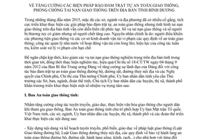 Chỉ thị 03/2015/CT-UBND bảo đảm trật tự an toàn giao thông phòng chống tai nạn giao thông Bình Dương
