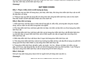 Thông tư 30/2015/TT-BNNPTNT trang phục phù hiệu cấp hiệu biển hiệu thẻ công chức kiểm dịch thực vật