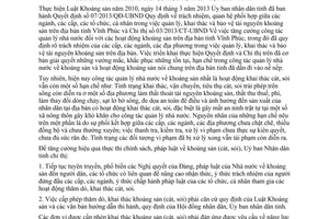 Chỉ thị 11/CT-UBND tăng cường quản lý nhà nước hoạt động khai thác khoáng sản cát sỏi Vĩnh Phúc