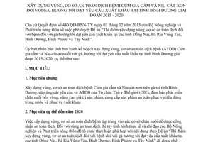 Kế hoạch 3106/KH-UBND an toàn dịch bệnh cúm gia cầm và niu cát xơn đối với gà Bình Dương