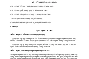 Nghị định 74/2015/NĐ-CP về phòng không nhân dân