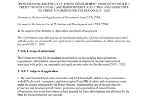 Decree of Government No. 75/2015/NĐ-CP policy forest development associated ustainable rapid