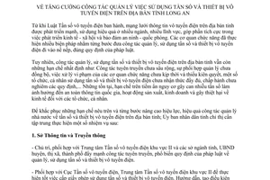 Chỉ thị 14/CT-UBND quản lý việc sử dụng tần số thiết bị vô tuyến điện Long An 2015