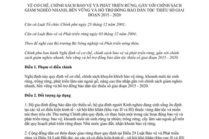 Nghị định 75/2015/NĐ-CP bảo vệ phát triển rừng gắn giảm nghèo nhanh bền vững hỗ trợ đồng bào dân tộc