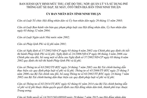 Quyết định 63/2015/QĐ-UBND thu nộp quản lý sử dụng phí trông giữ xe đạp xe máy ôtô Ninh Thuận