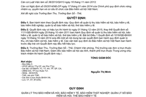 Quyết định 959/QĐ-BHXH thu bảo hiểm xã hội y tế thất nghiệp quản lý sổ bảo hiểm thẻ bảo hiểm y tế 2015