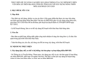 Kế hoạch 424/KH-UBND nâng cao hiệu quả hoạt động của điểm bưu điện văn hóa xã Hà Tĩnh