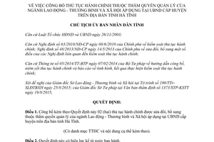 Quyết định 3519/QĐ-UBND thủ tục hành chính thẩm quyền lao động thương binh xã hội Hà Tĩnh