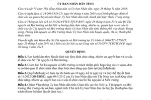 Quyết định 45/2015/QĐ-UBND chức năng nhiệm vụ quyền hạn cơ cấu tổ chức Sở Tài nguyên Tây Ninh