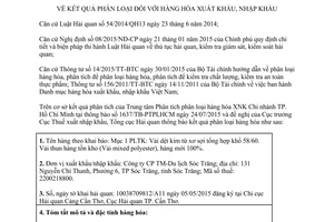 Thông báo 8236/TB-TCHQ phân loại vải dệt kim từ xơ sợi tổng hợp hàng tồn kho mixed polyester 2015