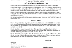 Quyết định 2360/QĐ-UBND thủ tục hành chính lĩnh vực đất đai Bình Thuận 2015