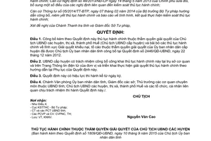 Quyết định 1809/QĐ-UBND thủ tục hành chính tiếp công dân giải quyết khiếu nại tố cáo Thừa Thiên Huế