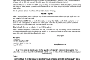 Quyết định 1808/QĐ-UBND thủ tục hành chính tiếp công dân giải quyết khiếu nại tố cáo Thừa Thiên Huế