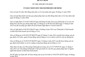 Quyết định 4538/QĐ-UBND bãi bỏ văn bản Hồ Chí Minh