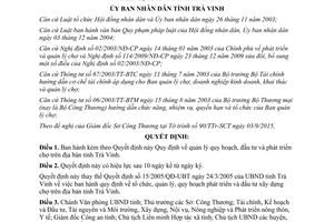 Quyết định 23/2015/QĐ-UBND quản lý quy hoạch đầu tư và phát triển chợ Trà Vinh