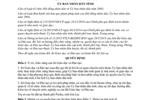 Quyết định 22/2015/QĐ-UBND chức năng nhiệm vụ quyền hạn cơ cấu tổ chức sở giáo dục đào tạo Gia Lai