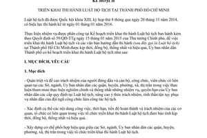 Kế hoạch 5421/KH-UBND triển khai thi hành Luật hộ tịch thành phố Hồ Chí Minh