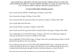 Quyết định 17/2015/QĐ-UBND mức chi trả nhuận bút báo chí cổng thông tin điện tử Hà Giang