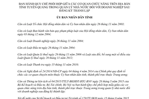 Quyết định 271/QĐ-UBND phối hợp cơ quan quản lý nhà nước doanh nghiệp sau thành lập Tuyên Quang